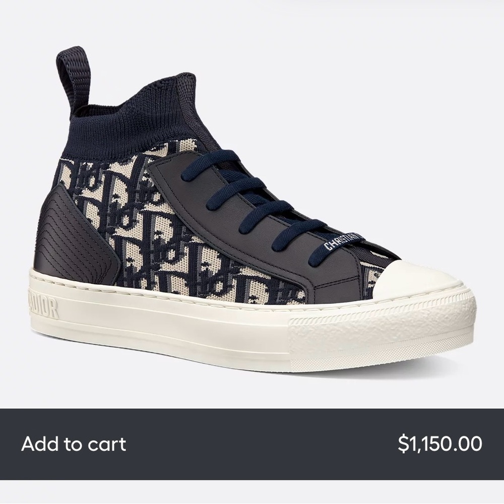 Walk'n'Dior Sneaker Deep Blue Dior Oblique Technical Mesh and Calfskin